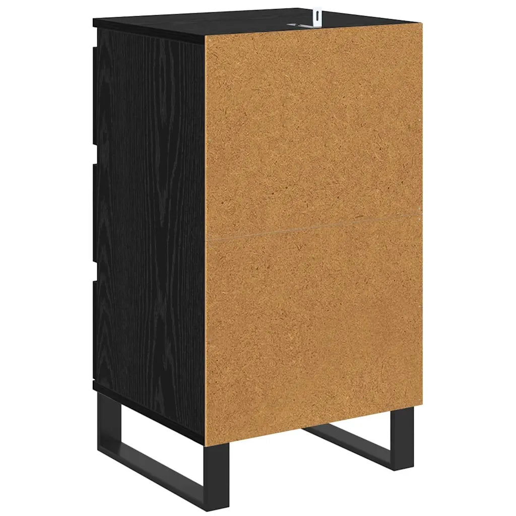 Credenza con Cassetto-Buffet-Armadio da cucina Rovere nero Legno multistrato