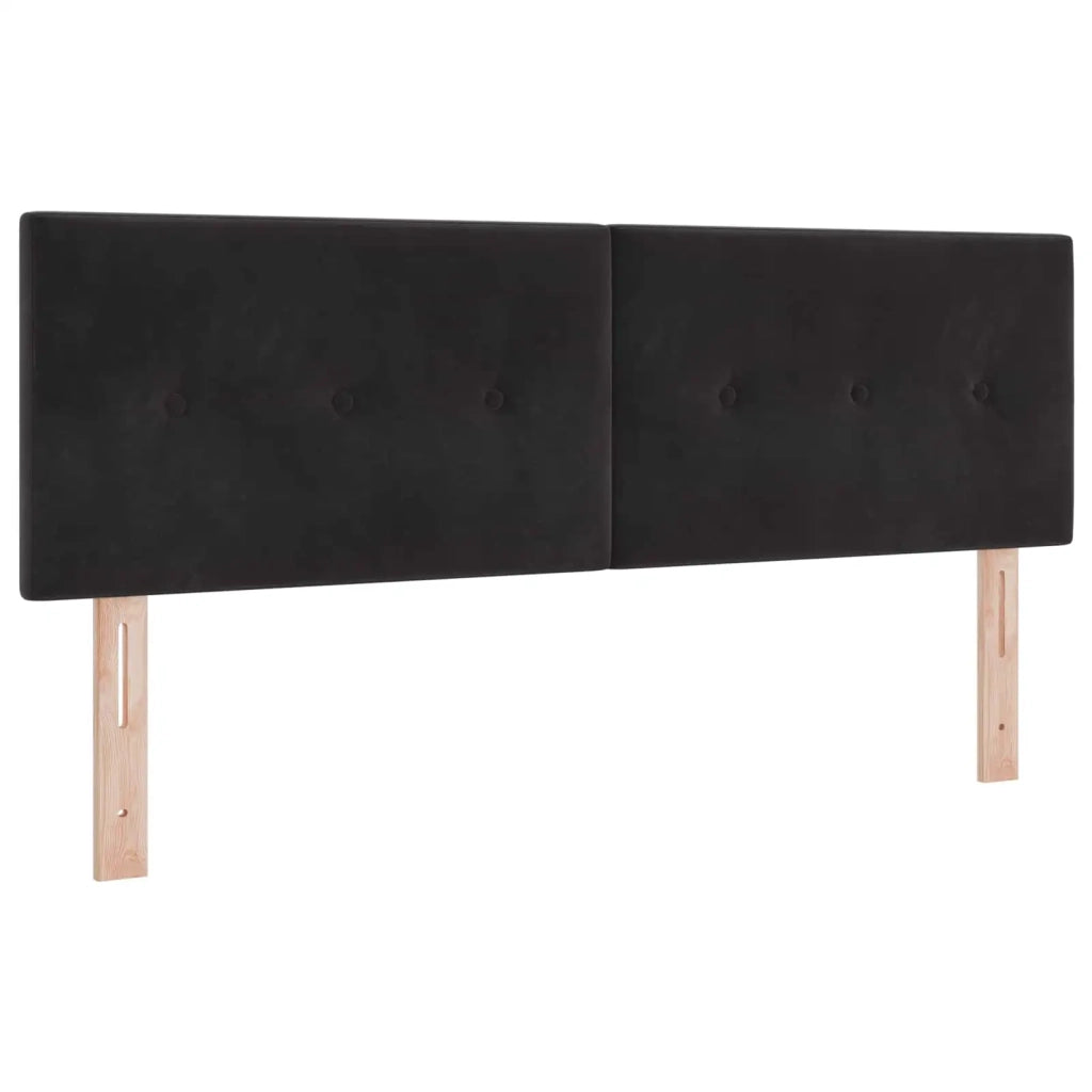 Letto box spring con materasso Nero 160 x 200 cm Velluto 3453175