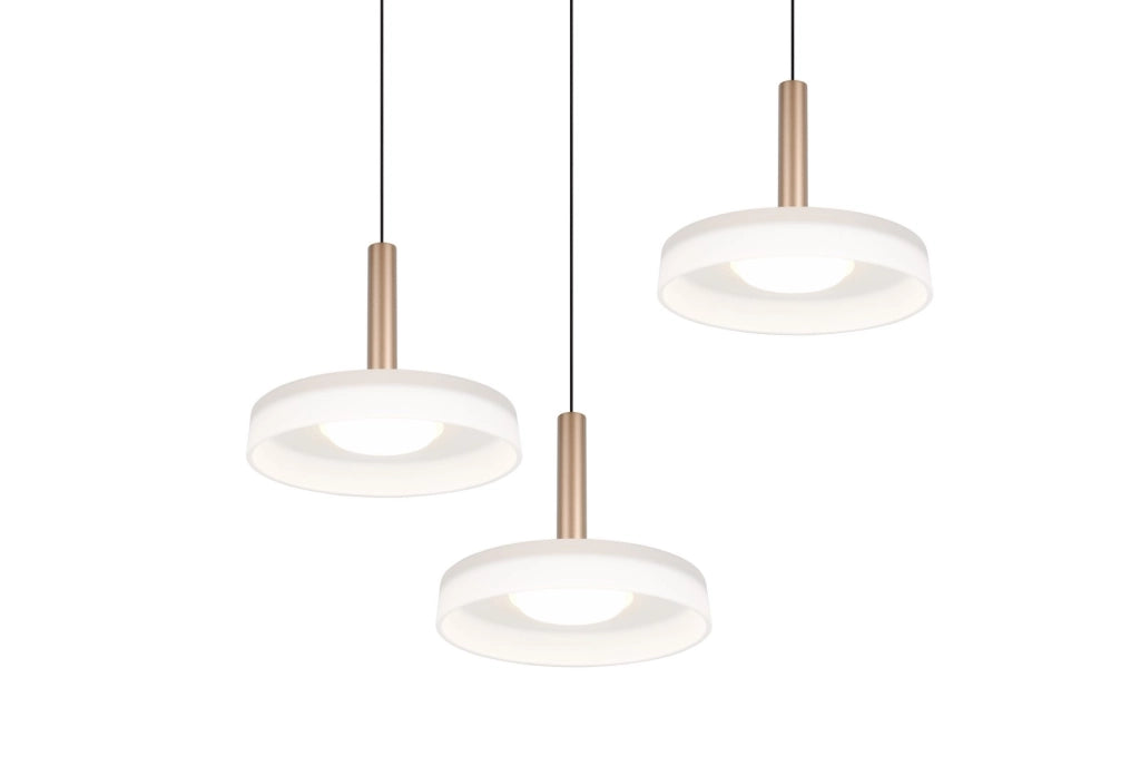 Sospensione LED Trio Celeste Ø35 bronzo 3 luci calda