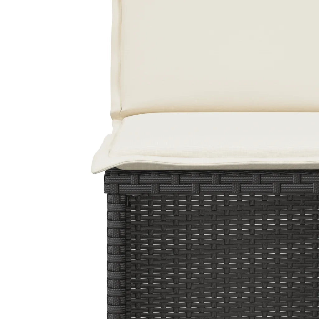 Set da Bistrò 3 pz con Cuscini Nero in Polyrattan 4003869