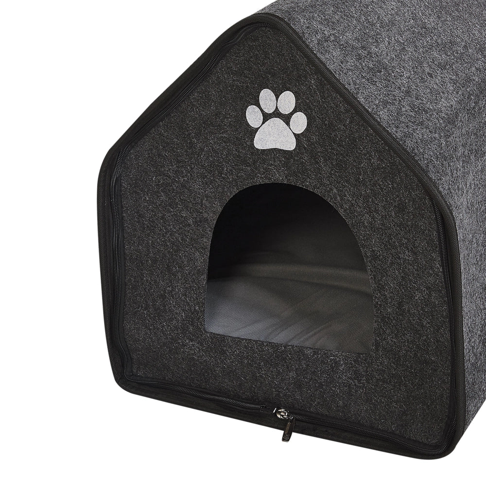 Cuccia per cani in feltro grigio 40 x 40 cm Cuccia per animali con cuscino