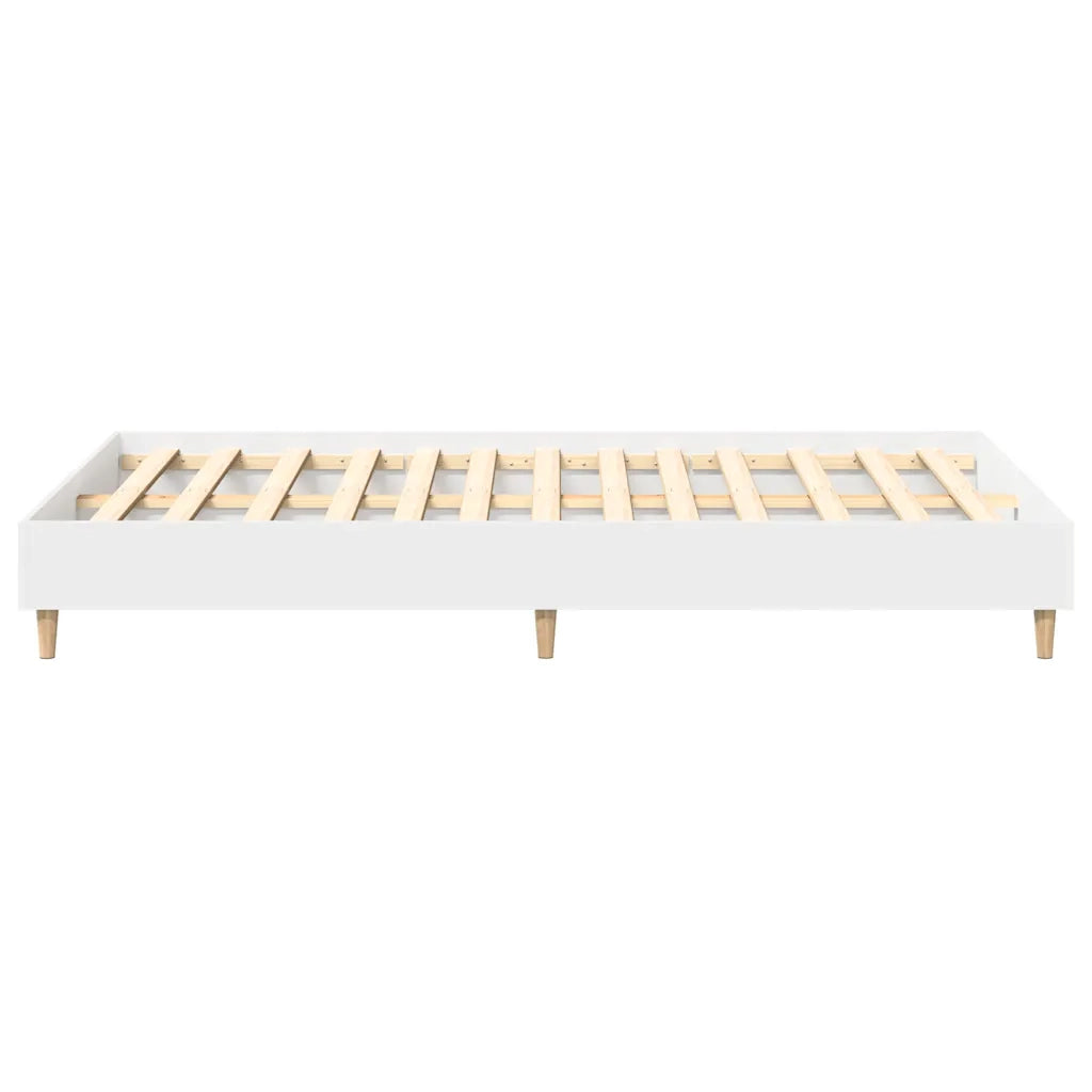 Letto matrimoniale | Letto per adulti | Giroletto senza Materasso Bianco 135x190cm in Legno Multistrato