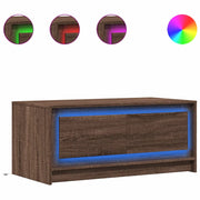 Tavolino da salotto | Tavolino da caff¨¨ | Tavolino da Soggiorno con Luci LED Rovere Marrone in Truciolato
