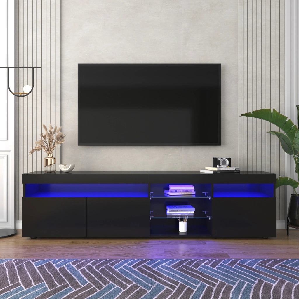 Mobile TV con LED ¨C MINIMAL ¨C Nero, 180 cm