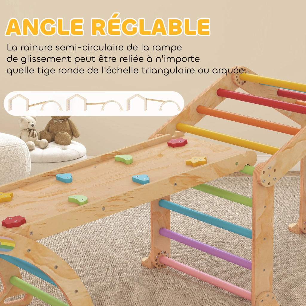 Casetta da gioco con scivolo e struttura arrampicata ¨C zephmum ¨C multicolore