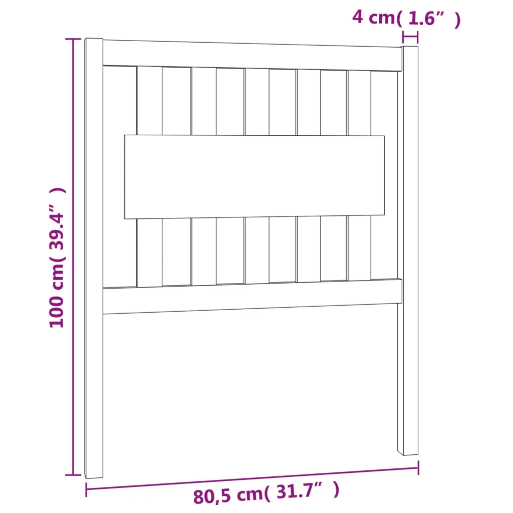 Testiera | Testata per Letto 80,5x4x100 cm in Legno Massello di Pino