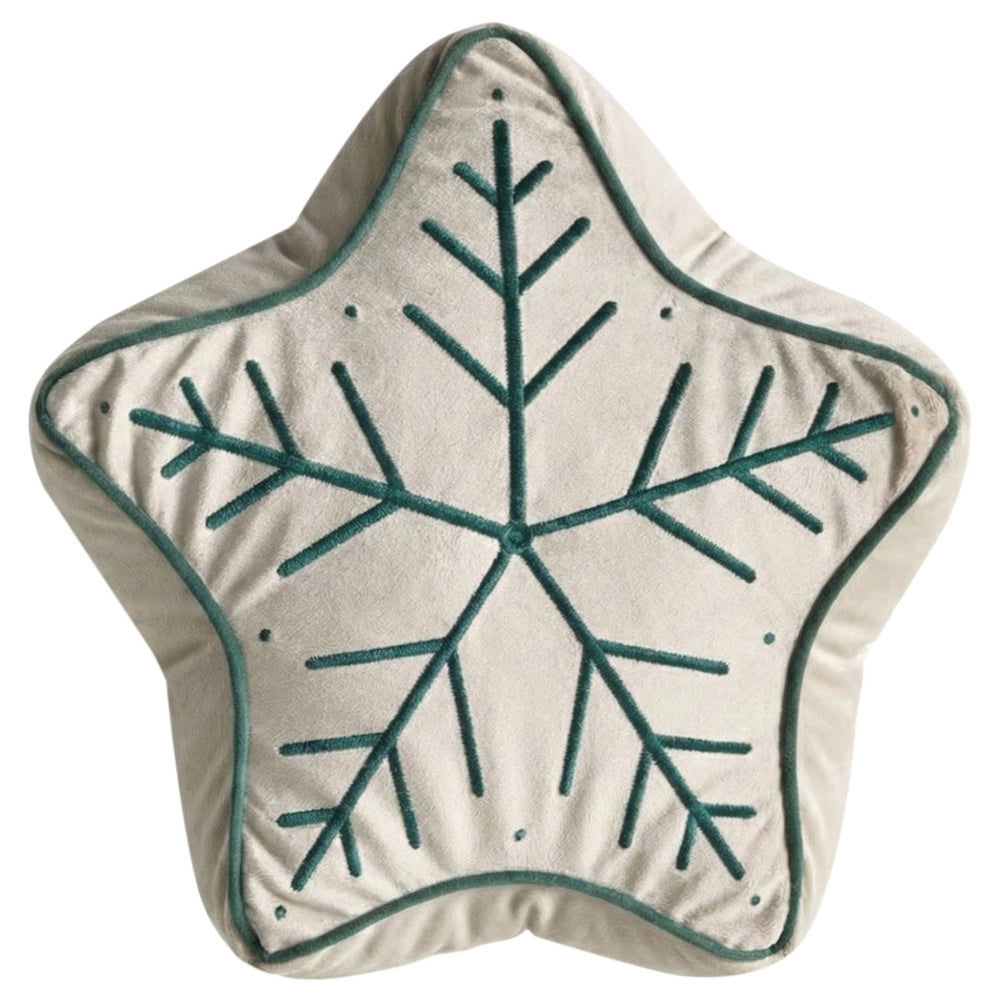 Set di 3 cuscini in velluto con motivo natalizio 40 x 40 cm 60 x 40 cm 70 x 35 cm beige chiaro e verde accessorio decorativo