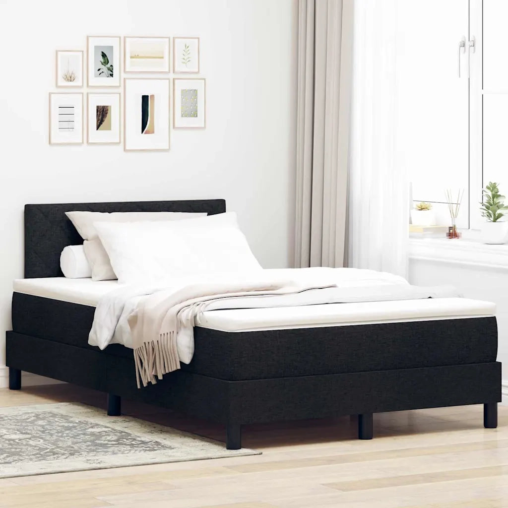 Letto a molle con materasso con led Nero 120 x 190 cm Tessuto 3342270