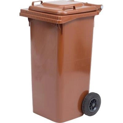 BIDONE IMMONDIZIA GREEN 240 + RUOTE ICS  MARRONE LT 240 CM 72X58 H.CM 106