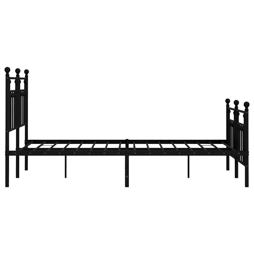 Giroletto con Testiera e Pediera-Struttura Letto Metallo Nero 150x200 cm 203473