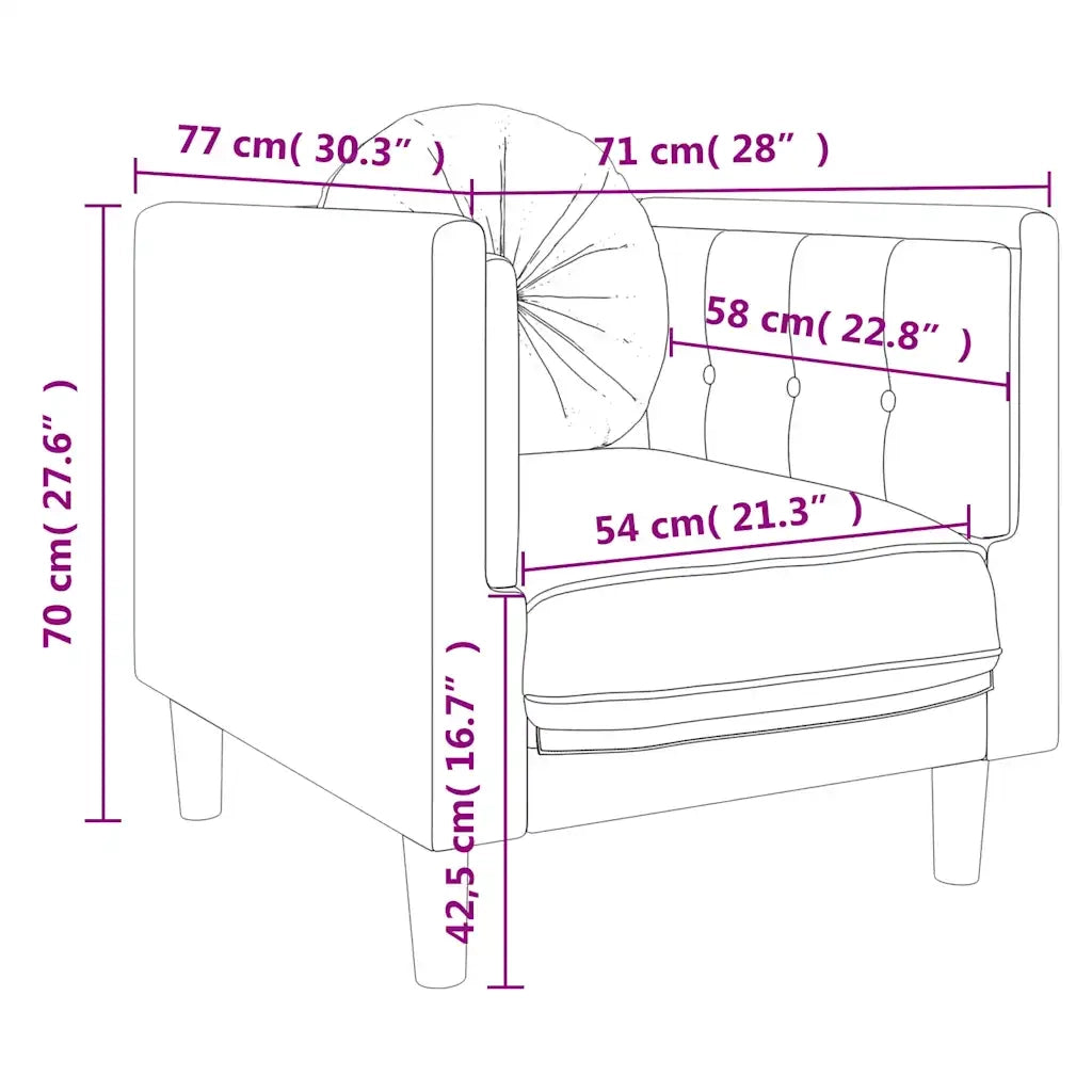 Poltrona | Sedia Relax con Cuscino Crema in Velluto