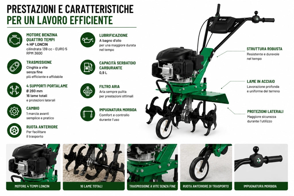 MOTOZAPPA SCOPPIO OHV CC139 E-V SIMPLY TILLER 40