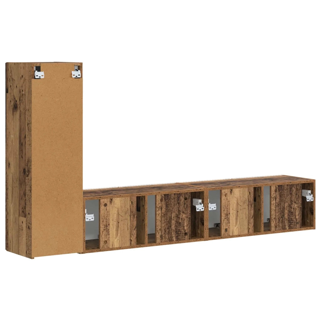 Set mobile TV 3 pcs Legno vecchio Legno multistrato 3408995