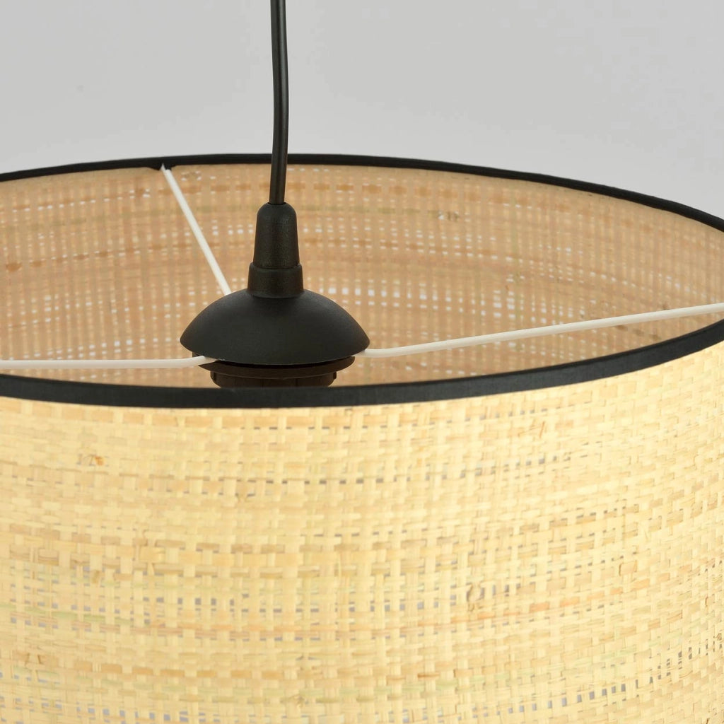 Lampada a sospensione Emibig Aston rattan nero Ø35 E27