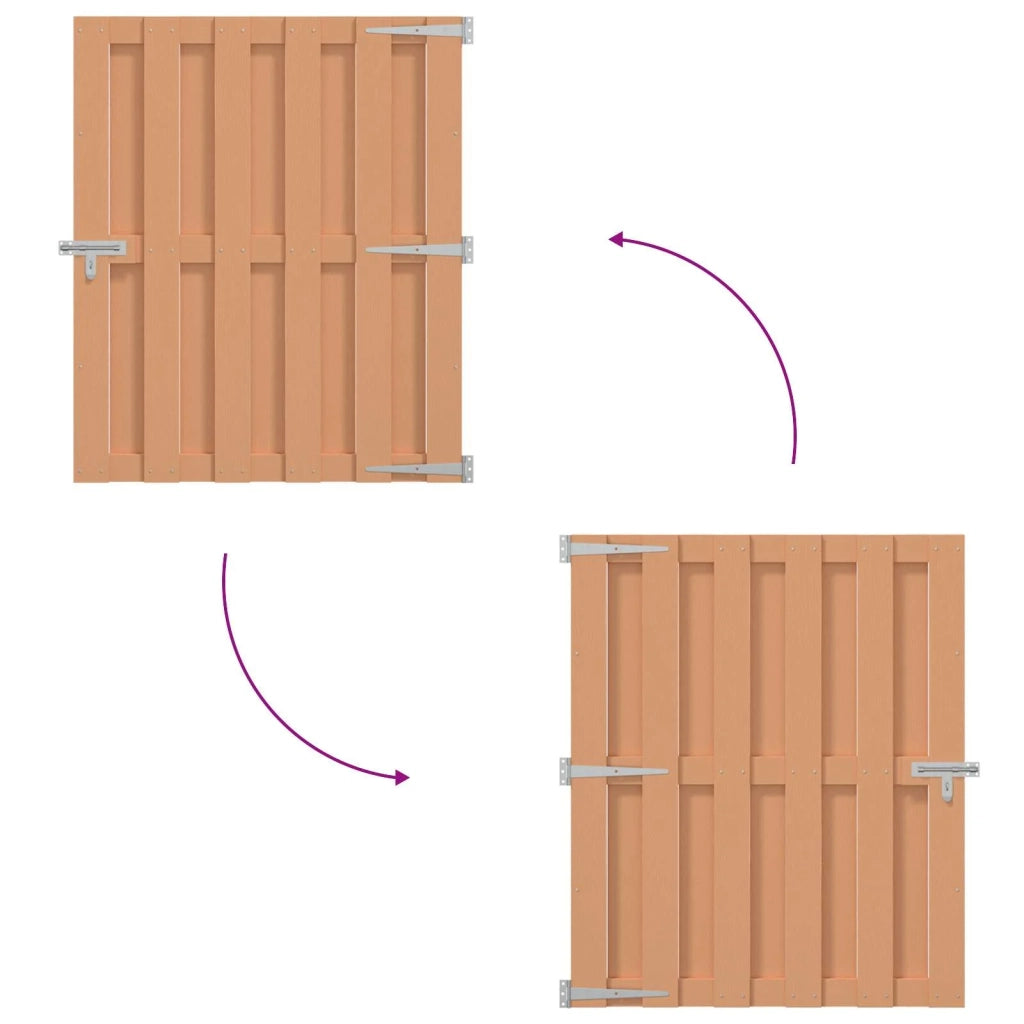 Cancello da giardino 100 x 112 cm WPC e Alluminio Marrone 42039050