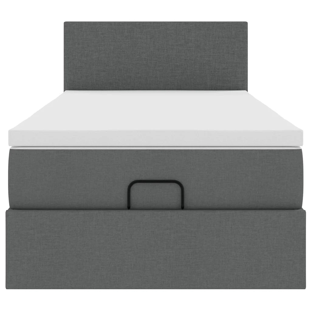 Pouf Letto con Materasso Grigio Scuro 90x200 cm in Tessuto 3311346