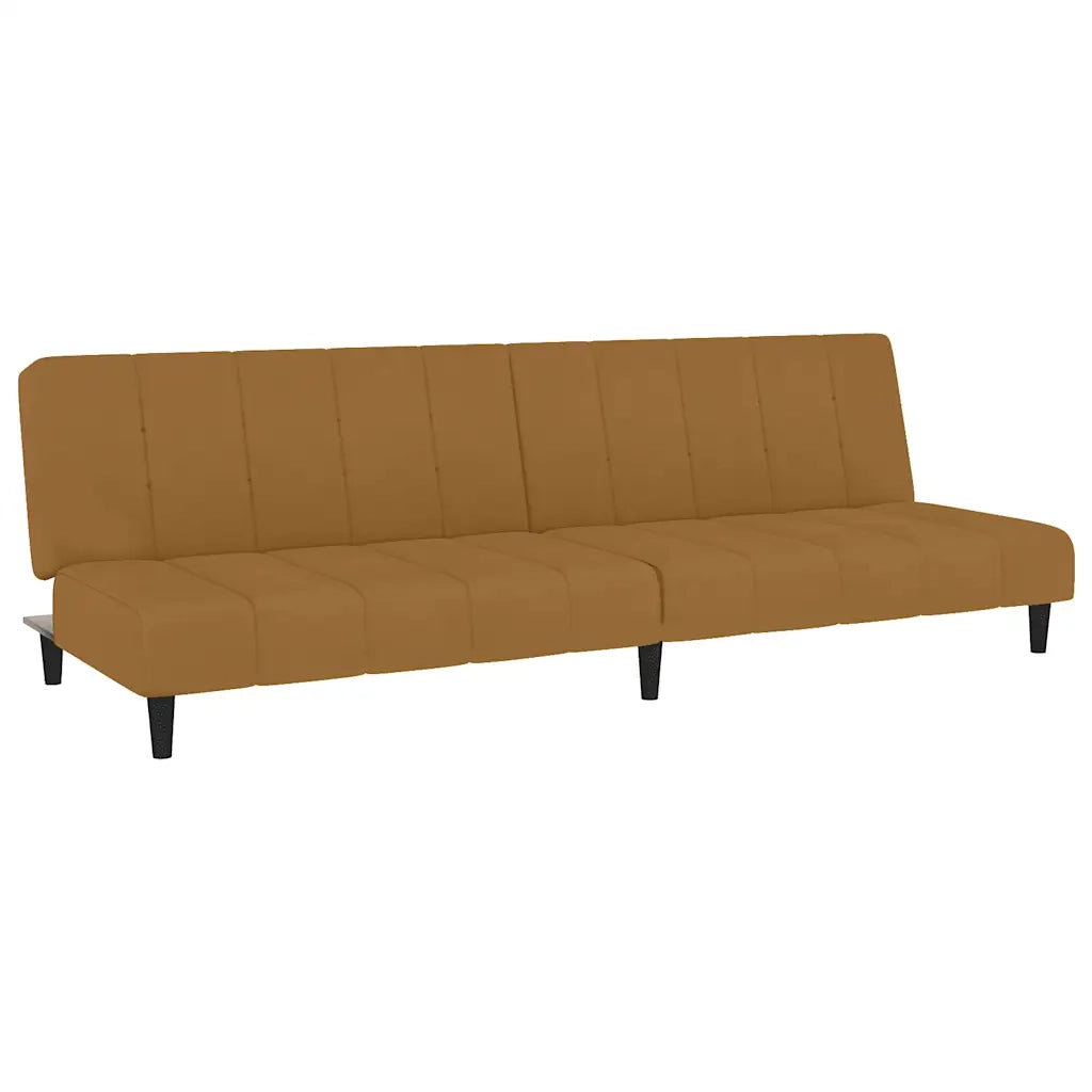 Divano Letto a 2 Posti Marrone in Velluto 375771