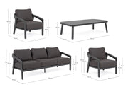 Set salotto giardino Cordova  antracite Bizzotto