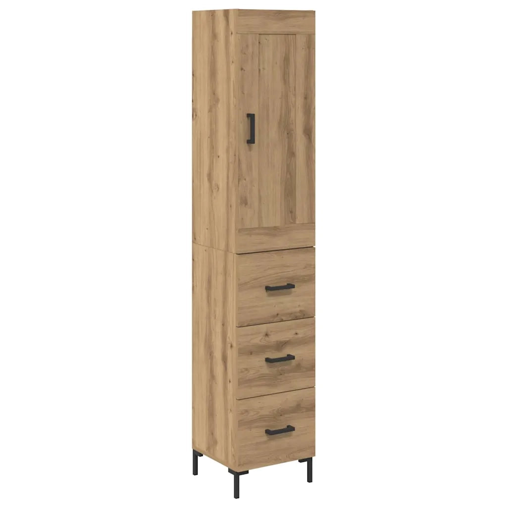Credenza con Cassetto-Buffet-Armadio da cucina Rovere artigianale 34,5 x 34 x 180 cm 365990