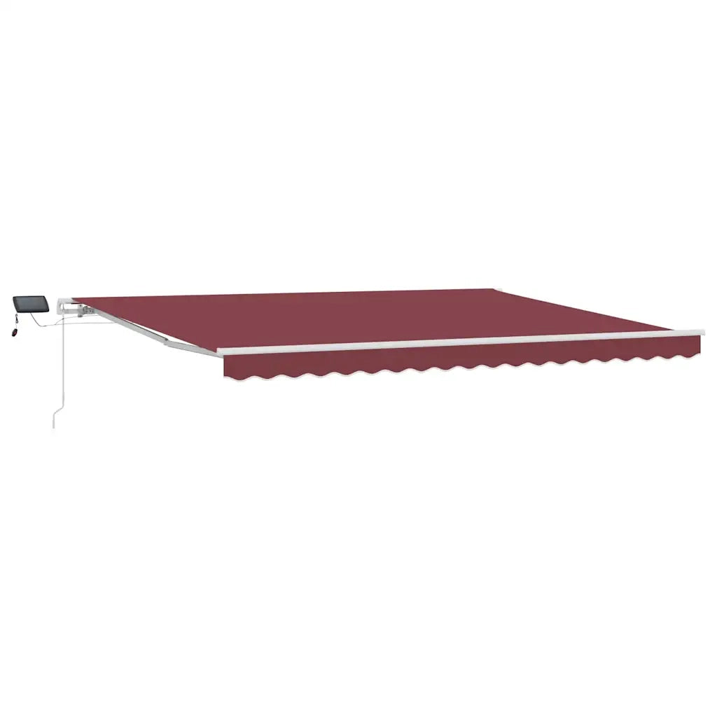 Tenda da Sole Retrattile Manuale con LED Bordò 450x300 cm 3214976