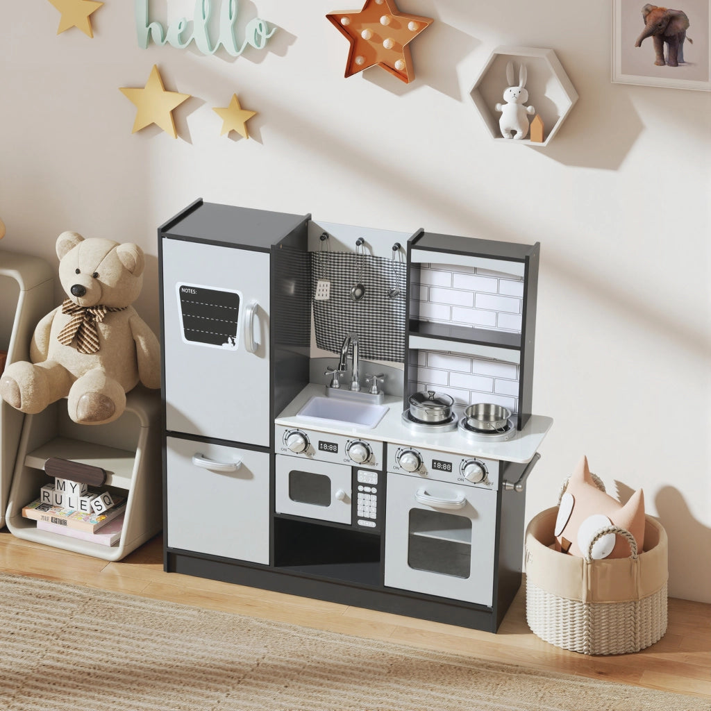 Cucina Giocattolo in Legno ¨C Xylo ¨C Set Completo con Accessori, Frigo, Lavandino, Suoni, 3-8 Anni, Marrone
