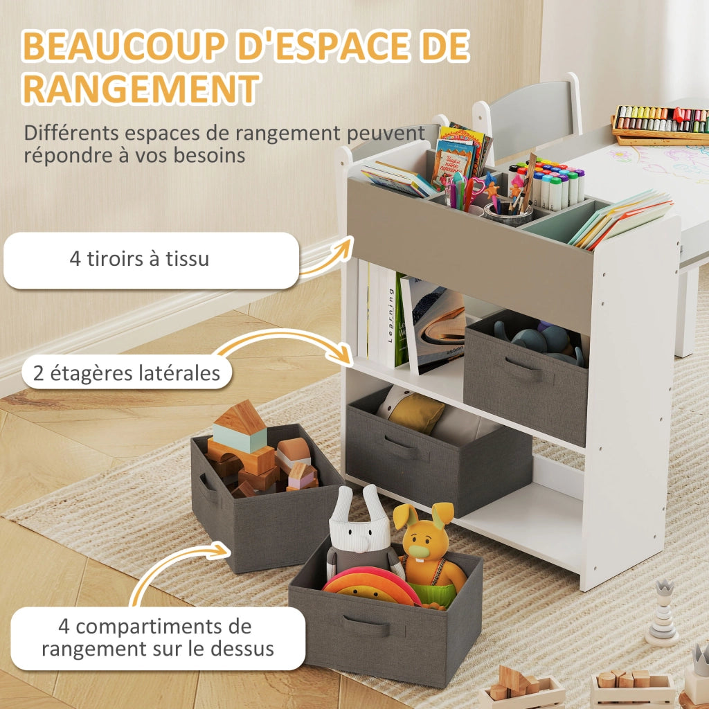 Tavolo con 2 sedie bambini in legno ¨C Minimal ¨C grigio