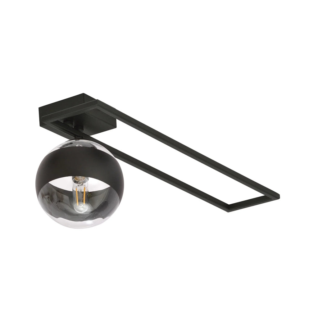 Plafoniera Moderna Andromeda Acciaio Nero 1 Luce E14 Ip20