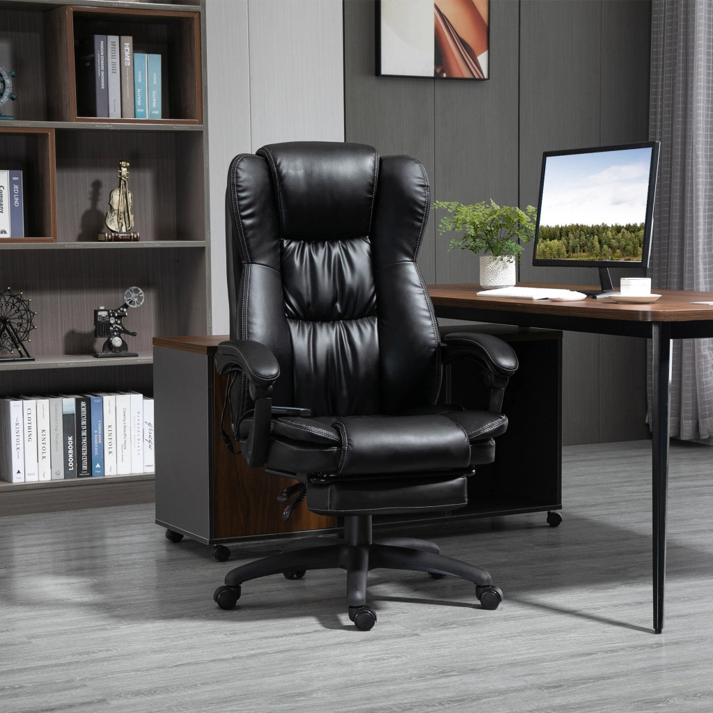 Sedia da Ufficio ¨C Minimal ¨C Pelle, Nero, 68.5x68.5x113-121 cm