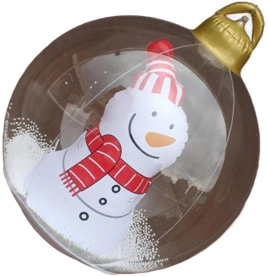 Decorazione di Natale inflatabile - Palla di neve illuminata - Dimensione gigante - 23,6 pollici - Adatto per interni ed esterni - Trasportabile