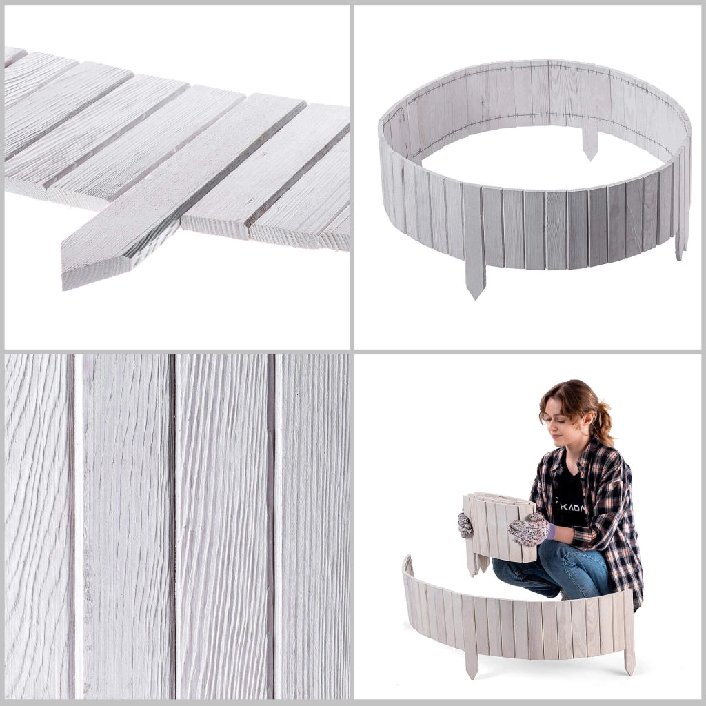 Recinzione da giardino in legno KADAX Palisade, infissa nel terreno, colore bianco, 20x116 cm.