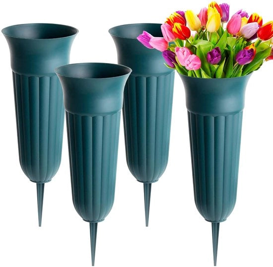 Set di vasi di plastica resistenti all'acqua - 4 pezzi - 31 x 10,6 cm
