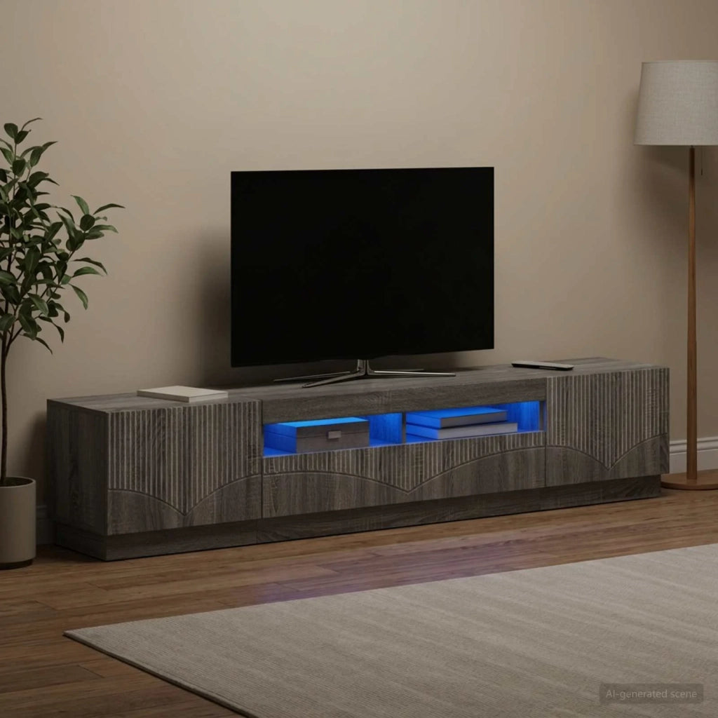 Mobile TV LED a 5 pezzi Sonoma grigio Legno ingegnerizzato 3416847
