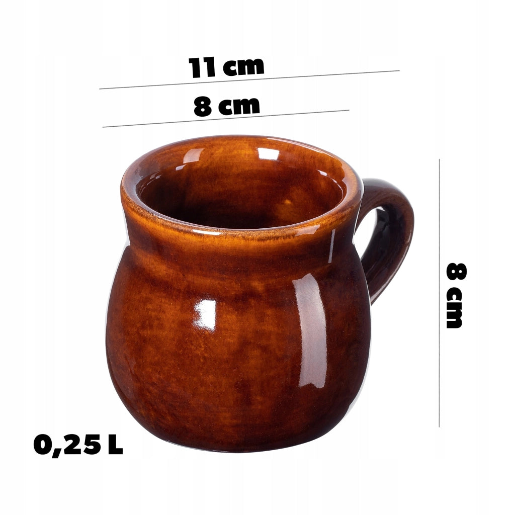 Set di 4 tazze da vin brulé KADAX da 250 ml con manico in gres.