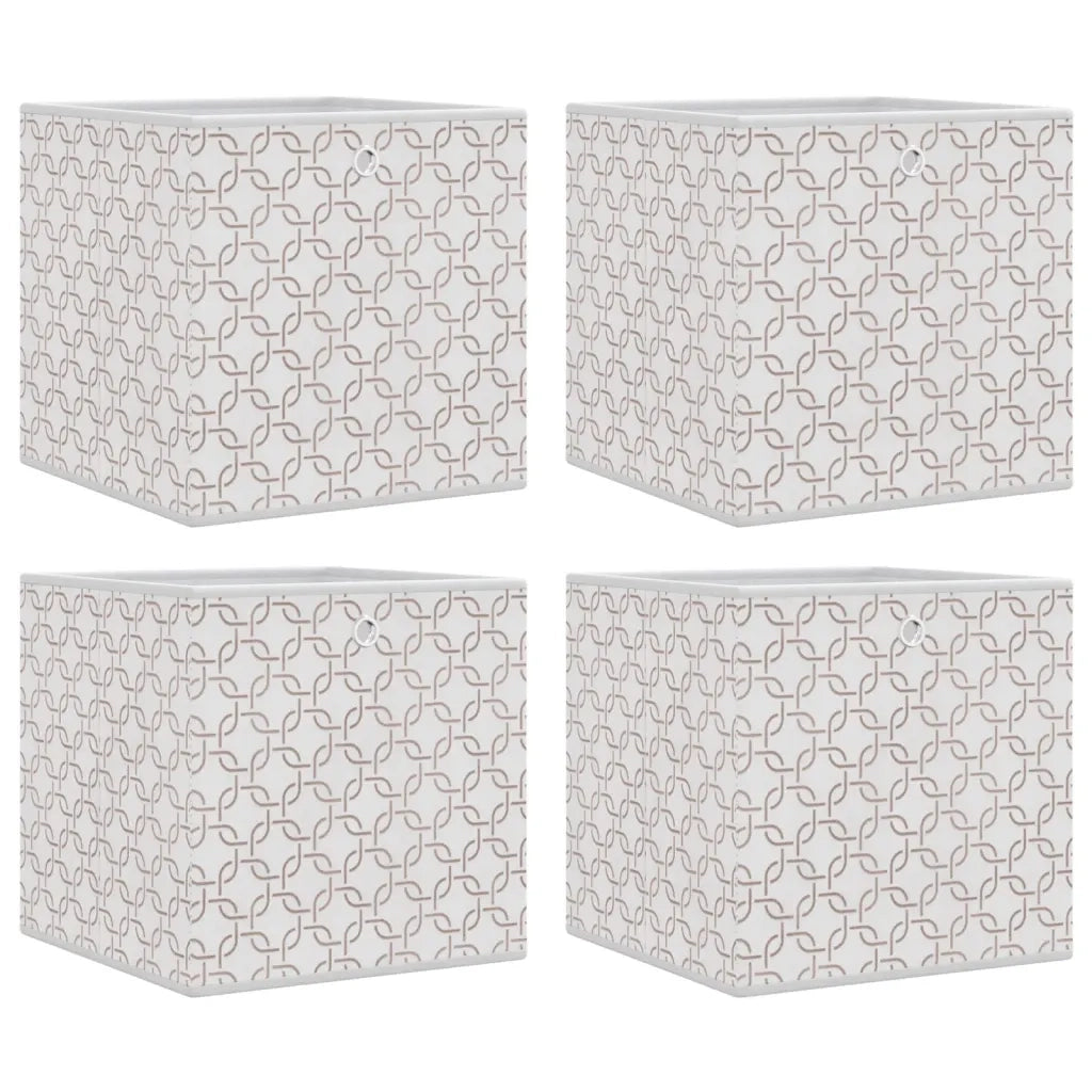 vidaXL Scatole Portaoggetti 4 pz Crema 32x32x32 cm Tessuto non Tessuto