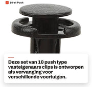 Clips Vasthoudende - Set da 10 - Sostituti per 1006521 00 A - Alta Resistenza alla Temperatura - Elevata Forza di Fissaggio - Qualità Professionale - Retentori