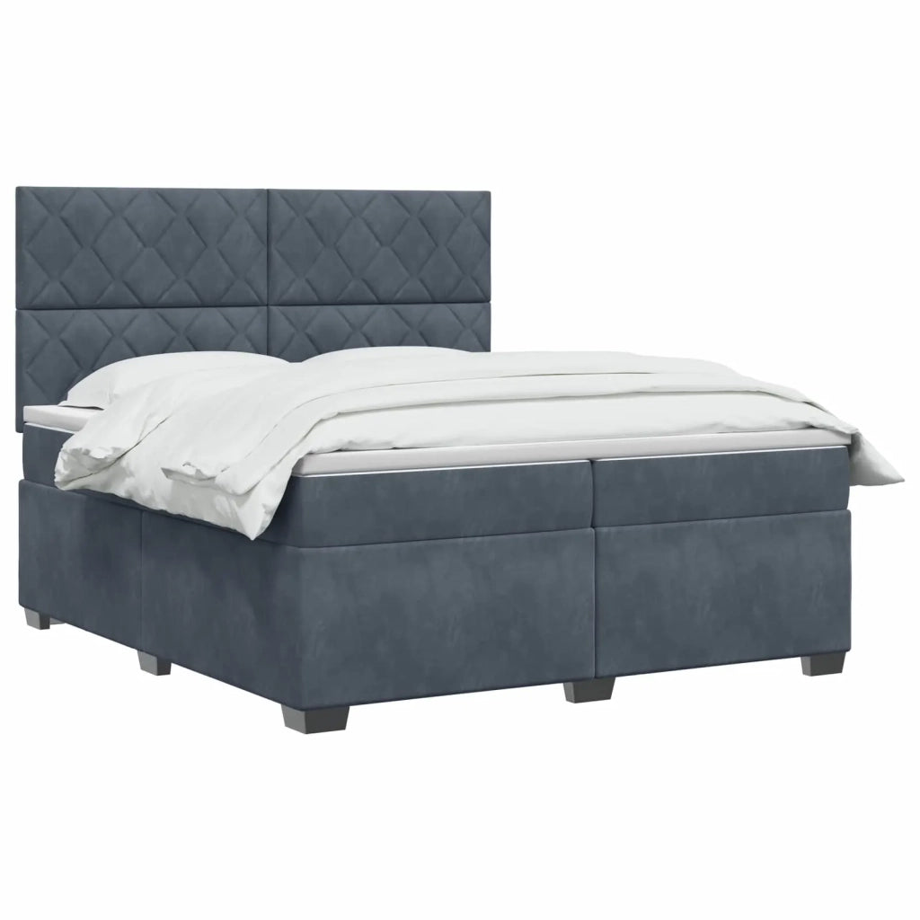 Letto box spring con materasso Grigio Scuro 200 x 200 cm 3455181