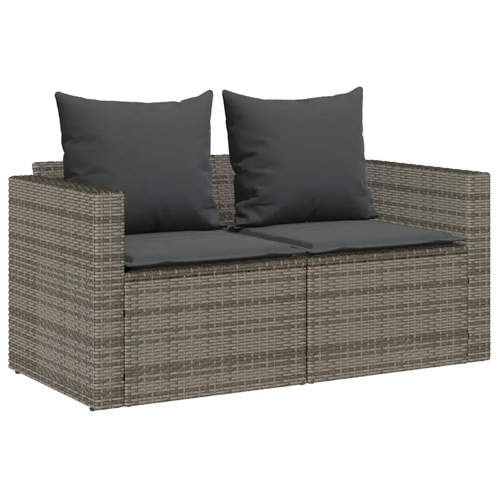 Set Divano da Giardino 5 pz con Cuscini Grigio in Polyrattan 4104165
