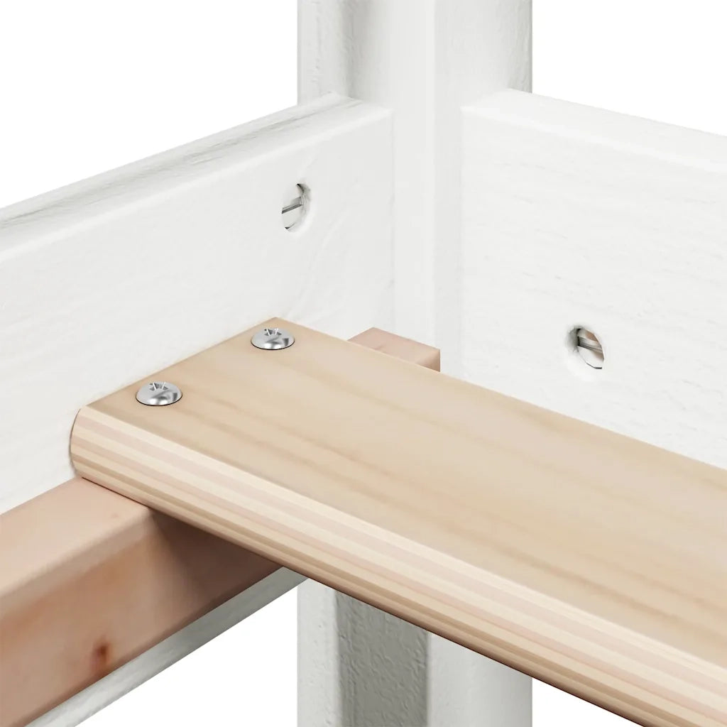 Letto singolo | Letto per adulti | Giroletto senza Materasso Bianco 80x200 cm Legno Massello Pino