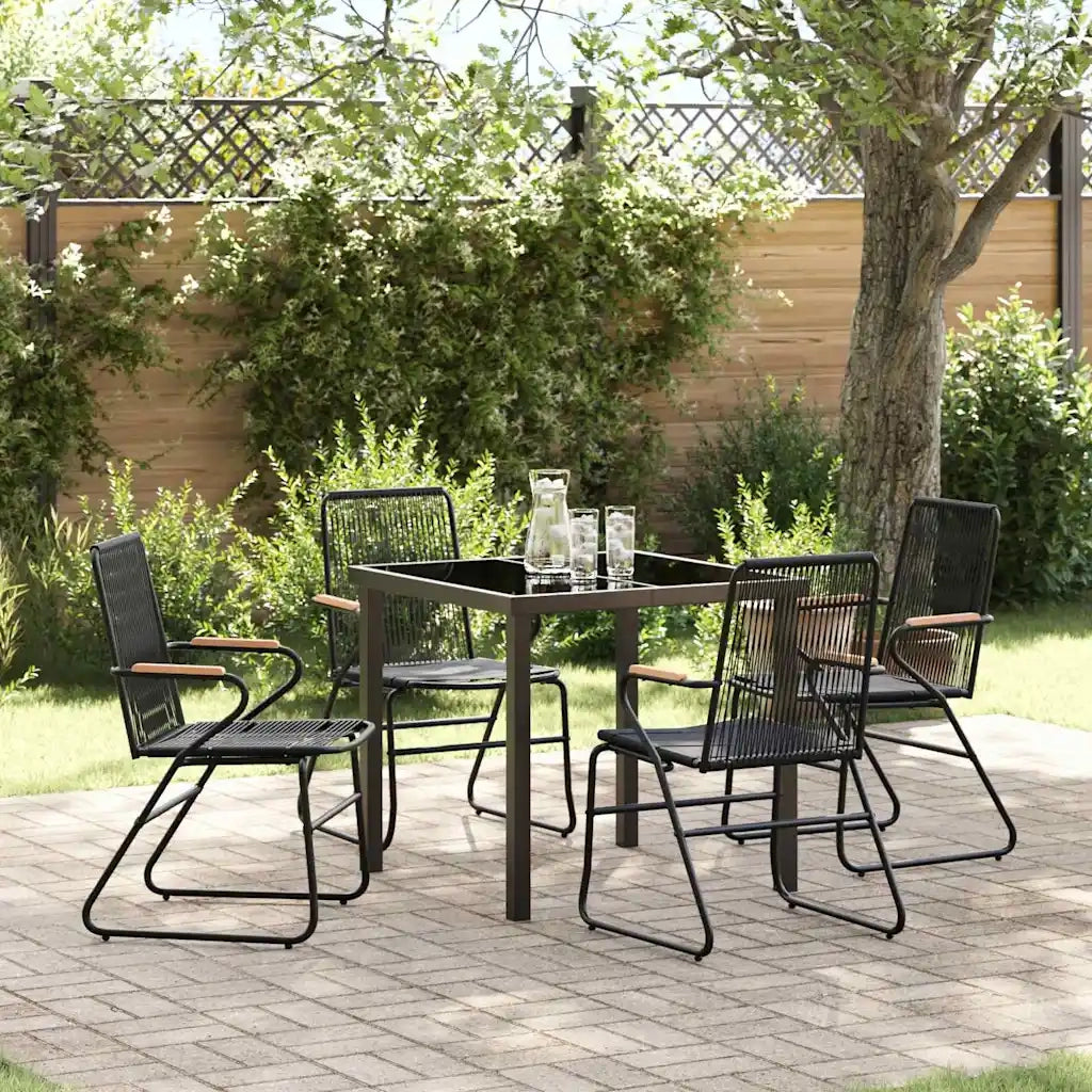 Set da Pranzo per Giardino 5 pcs Nero 3379171