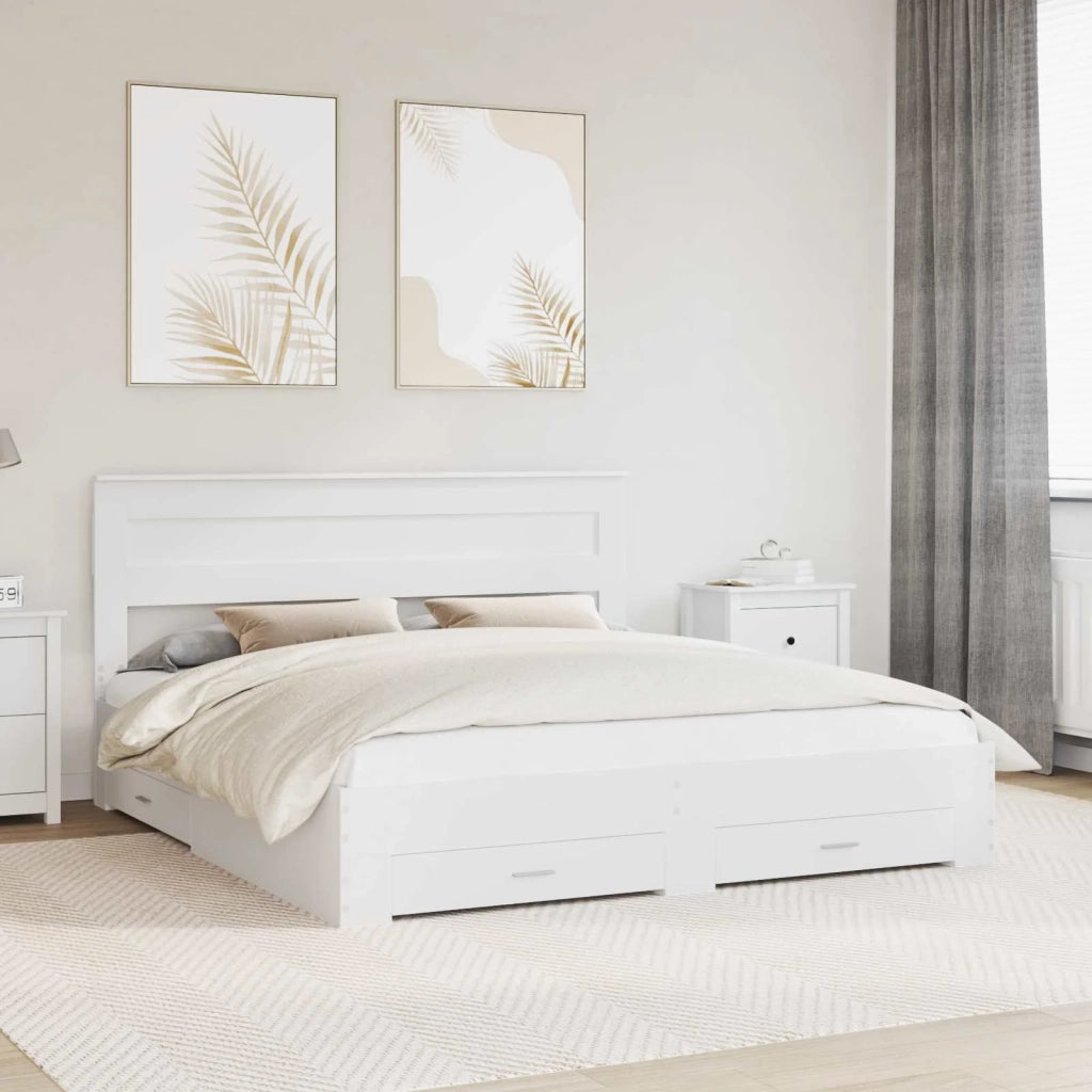 Struttura del letto Bianco 180 x 200 cm Legno multistrato 3409958