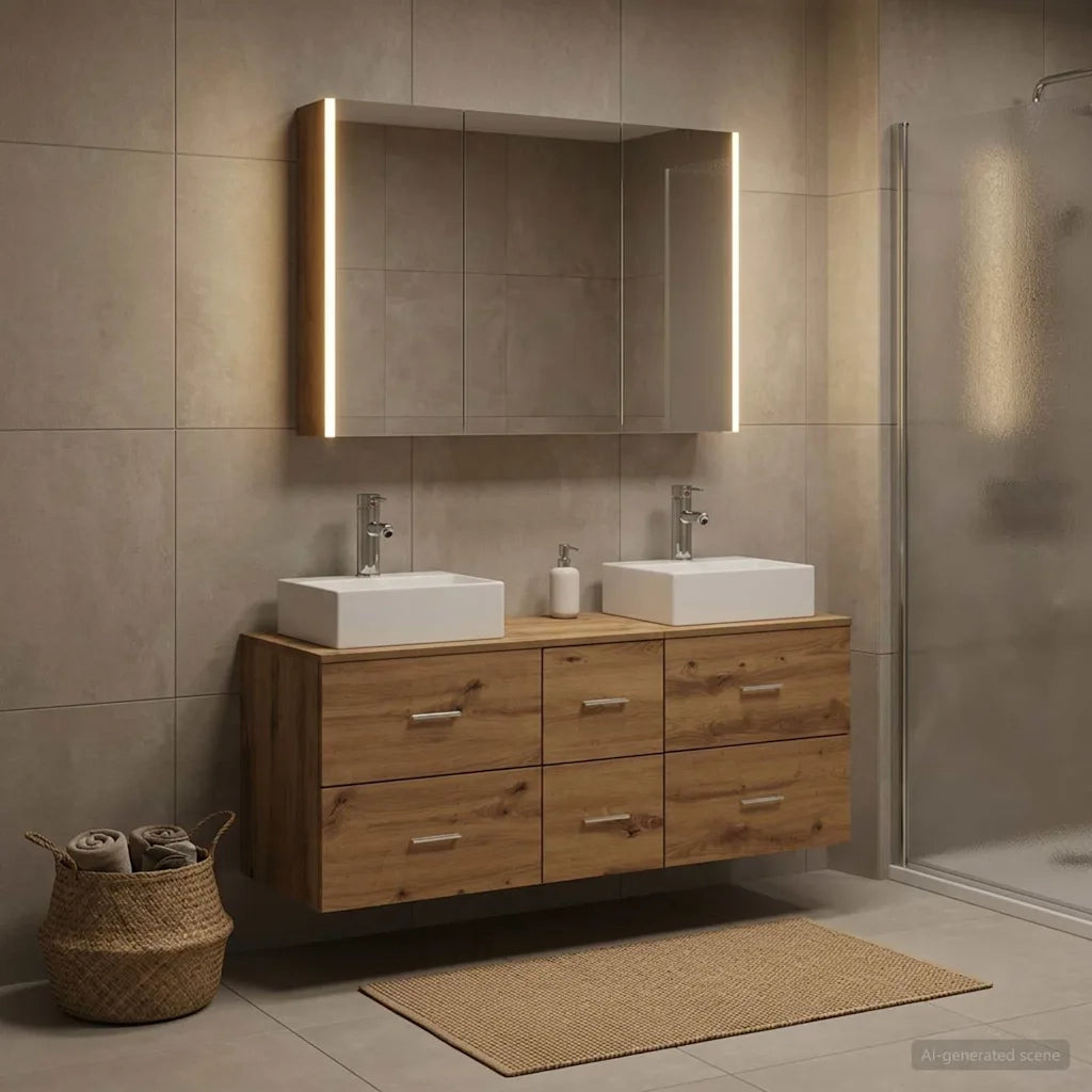 Set di mobili per il bagno 4 pcs Rovere Artigianale 3406830