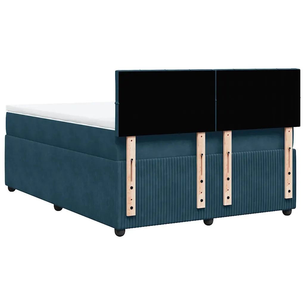 Giroletto a Molle con Materasso Blu 160x200 cm in Velluto 3287786