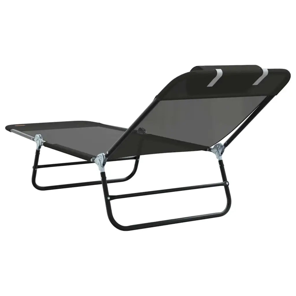 Lettino prendisole pieghevole Nero 182 x 55 x 85,5 cm Textilene 42003153