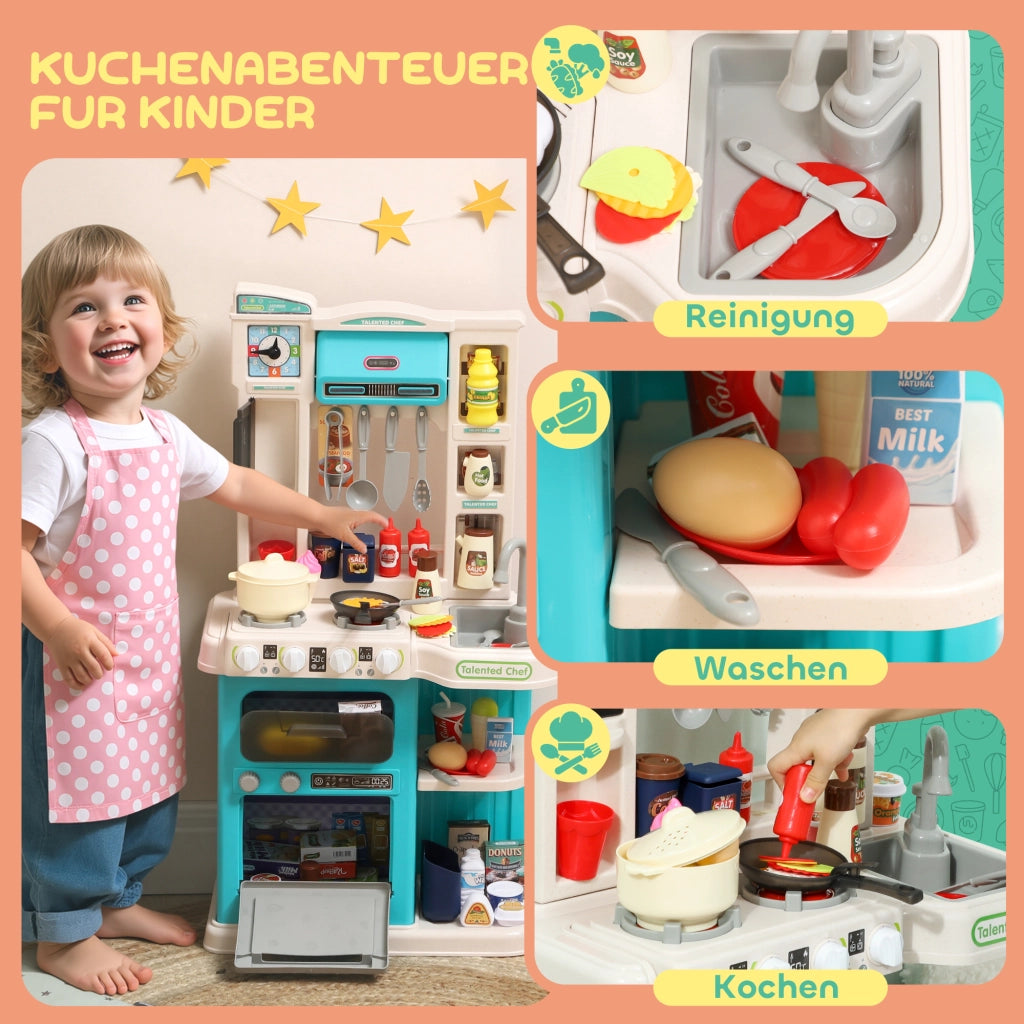 Set Cucina Giocattolo 92 Pezzi ¨C Xylo ¨C Plastica Verde con Rubinetto, 3-6 Anni