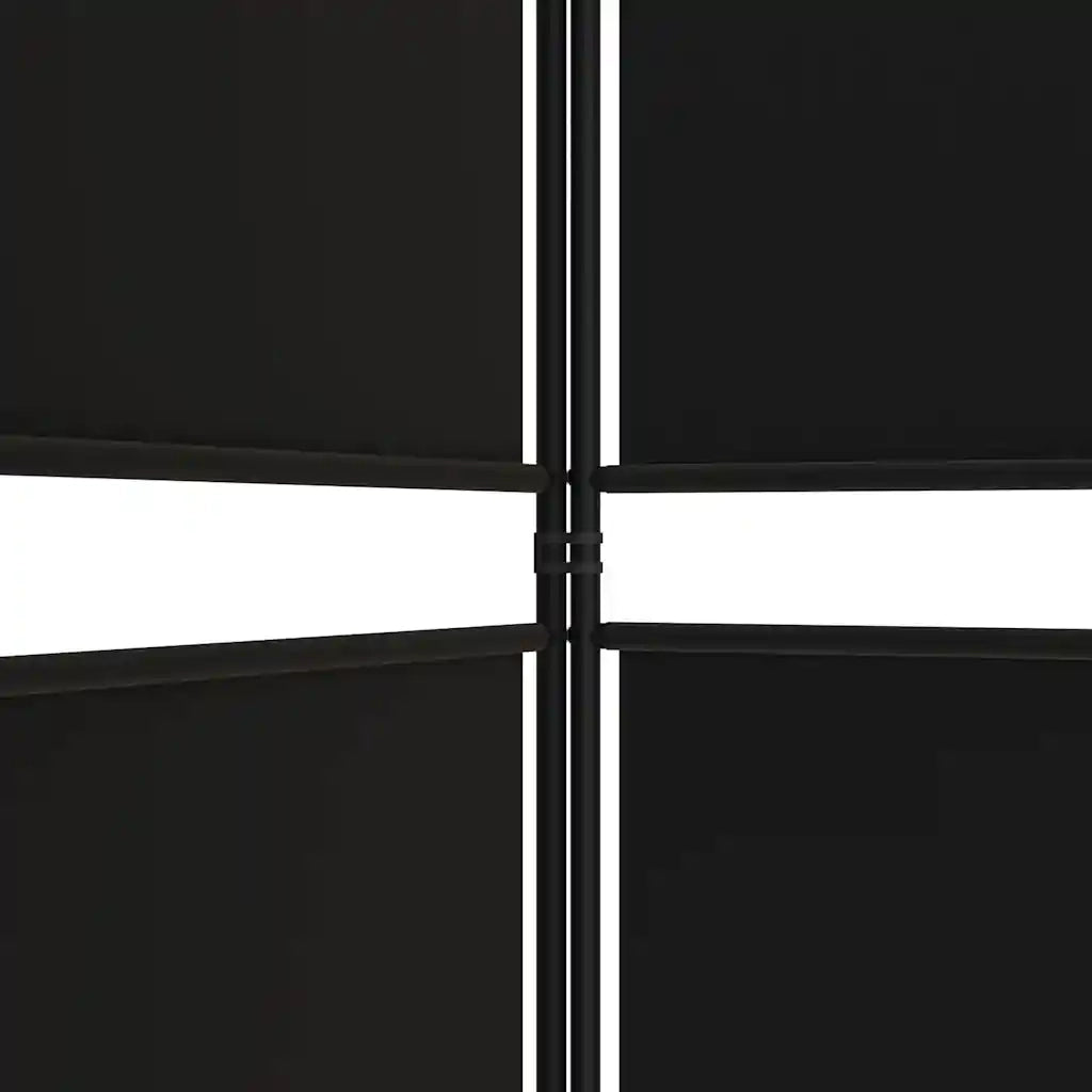 Divisorio Ambienti | Divider per stanze | Paravento a 4 Pannelli Nero 200x220 cm in Tessuto