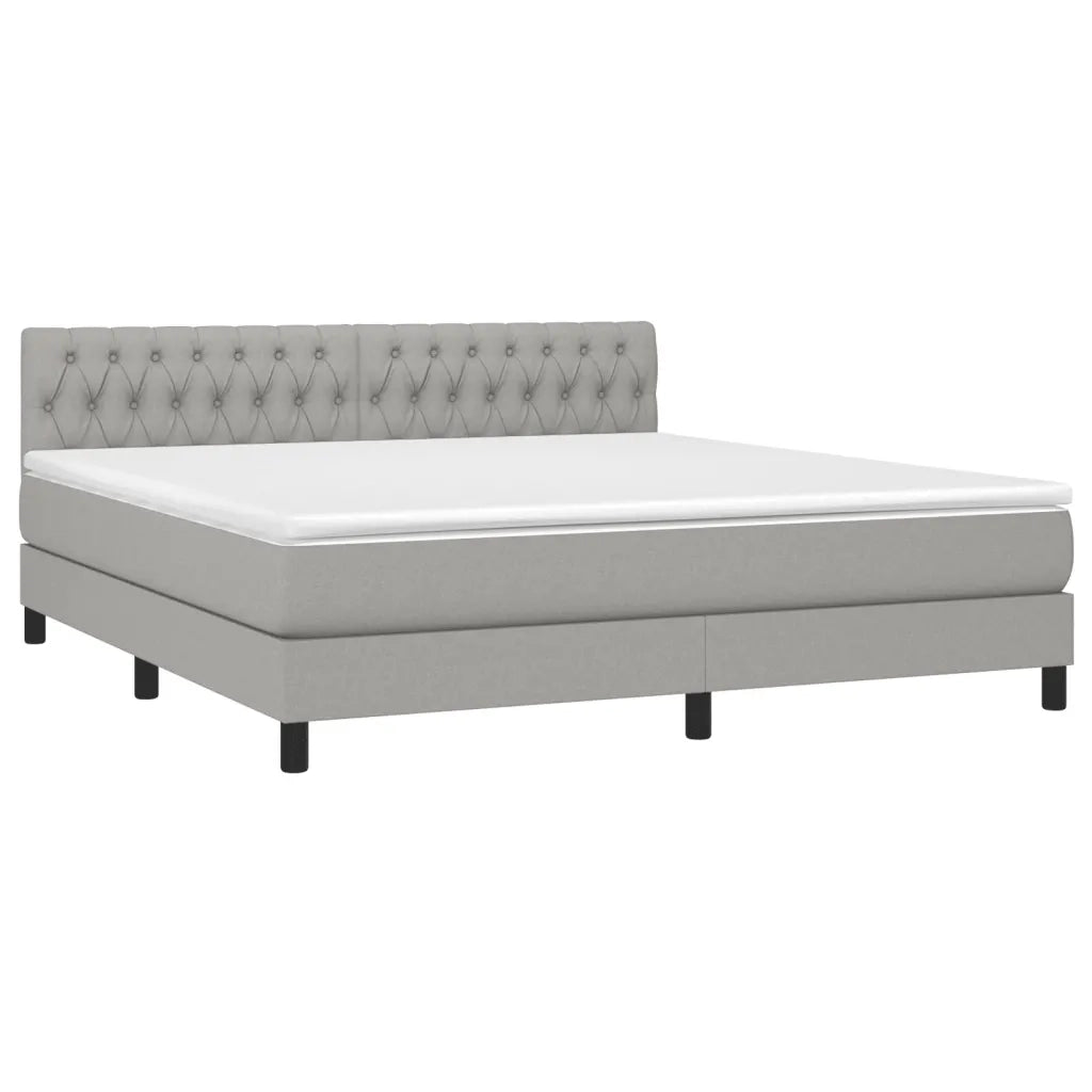 Giroletto a Molle con Materasso Grigio Chiaro180x200 cm Tessuto 3140313