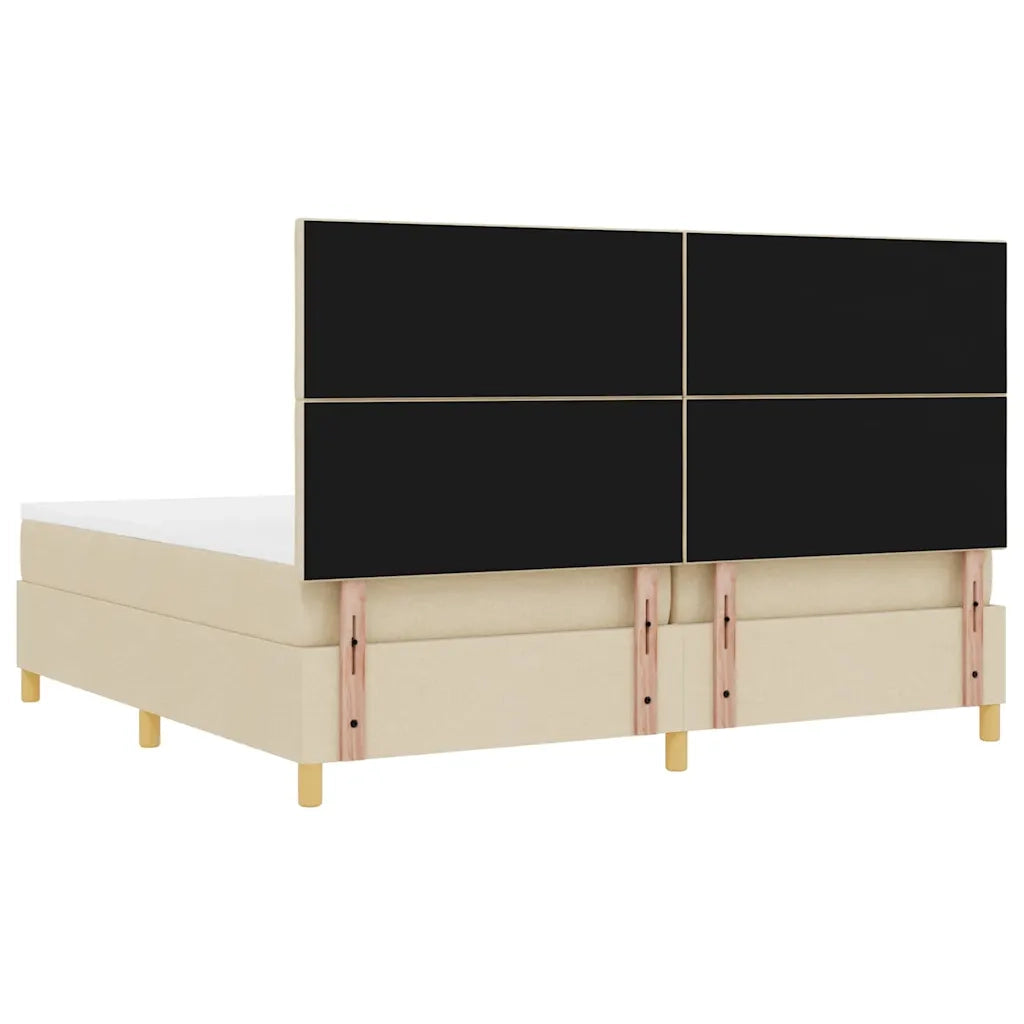 Letto a molle con materasso Crema 200 x 200 cm Tessuto 3339726