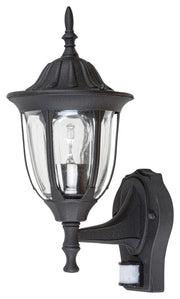 Applique esterna classica con sensore E27 Milano nera Rabalux