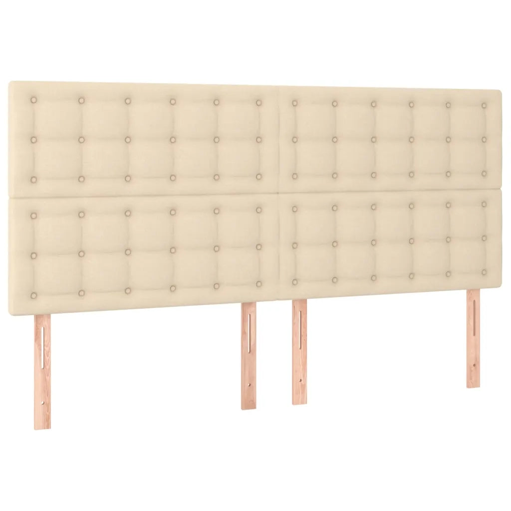 Testiera Crema 200x5x118/128 cm Tessuto