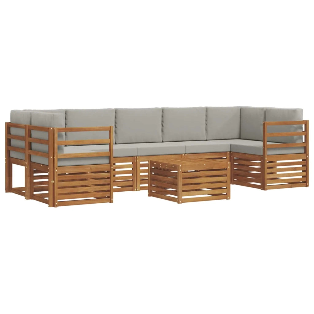 Set di divani da esterno 8 pcs Grigio Naturale e Chiaro 3374511